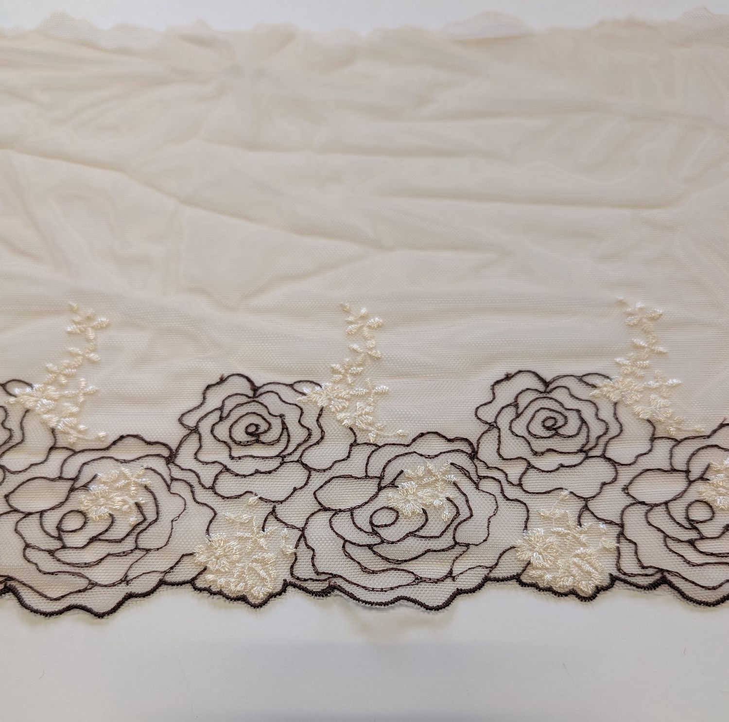Bra Lace - Cocoa Blossom - purchase by 10cm (4&quot;)