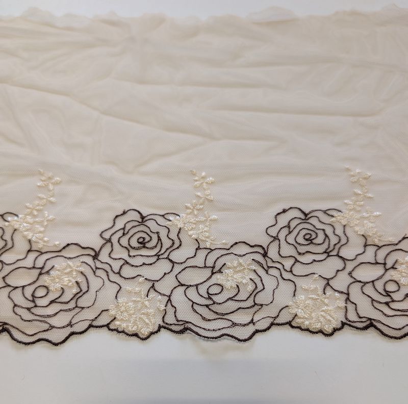 Bra Lace - Cocoa Blossom - purchase by 10cm (4&quot;)