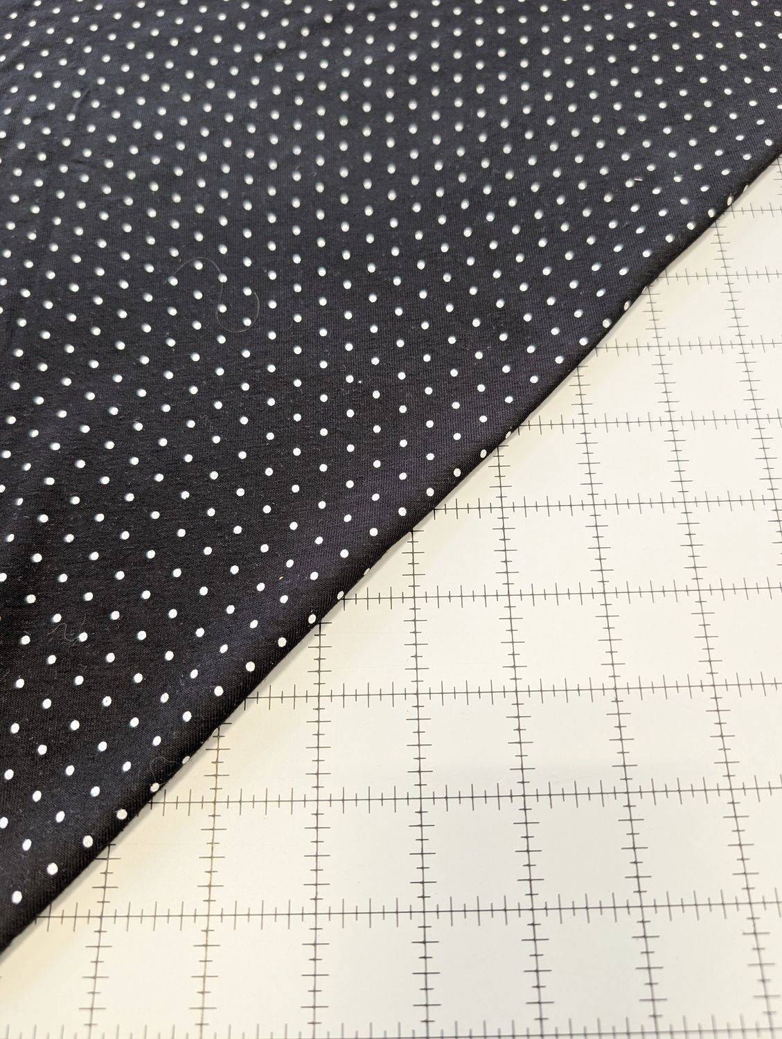 Bamboo Rayon Knit in Black/White Polka Dot Print