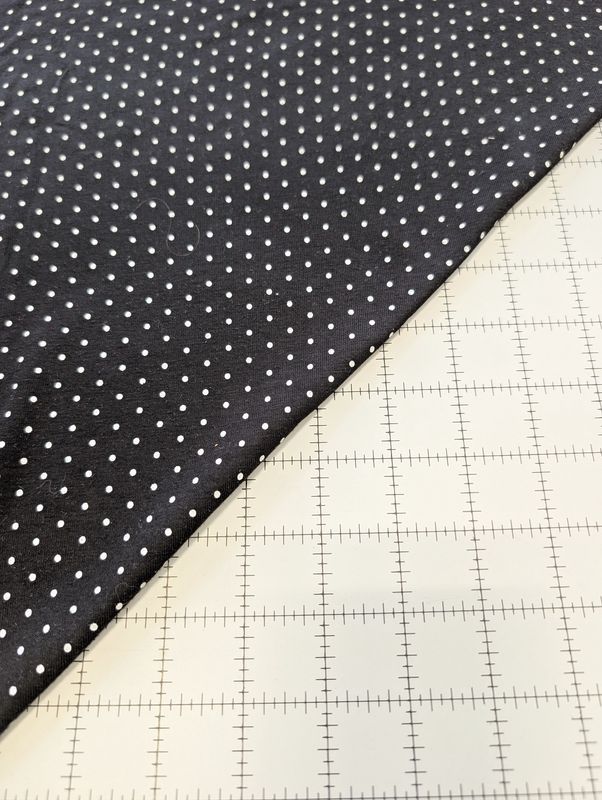 Bamboo Rayon Knit in Black/White Polka Dot Print