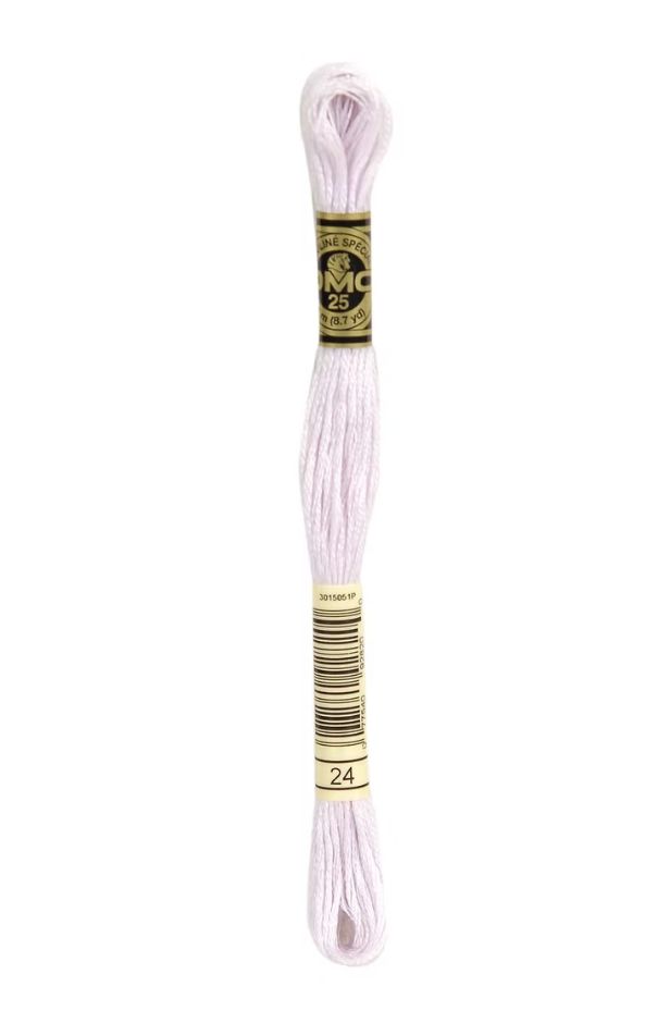 24 Heather White DMC #117 6 Strand Embroidery Floss - 8m