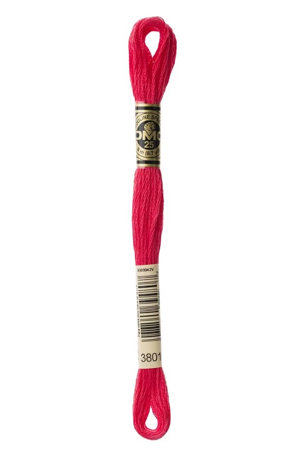 3801 Tulip Red DMC #117 6 Strand Embroidery Floss - 8m