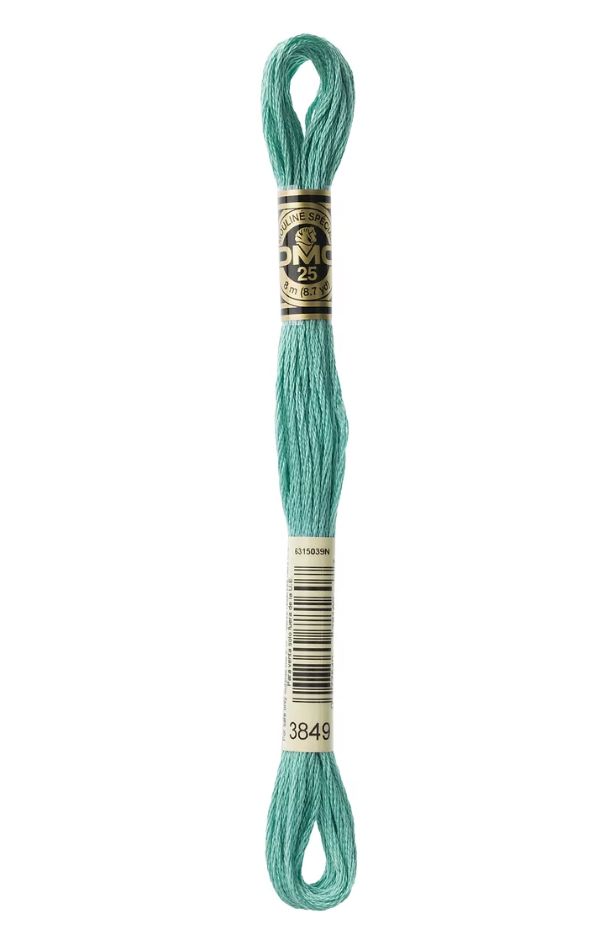 3849 Metallic Turquoise Green DMC #117 6 Strand Embroidery Floss - 8m