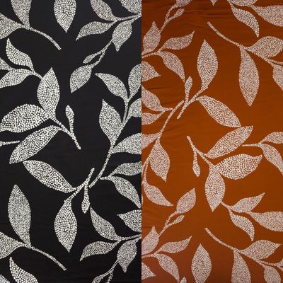 Gabriella Viscose Twill - Dotted Leaves Digital Print -