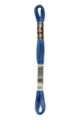 825 Metallic Gentian Blue DMC #117 6 Strand Embroidery Floss - 8m