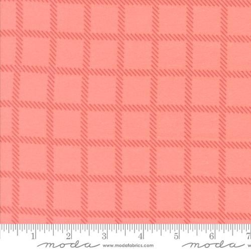 Sherbet Sunshine Flannel Cross Check Plaid in Flamingo by Corey Yoder