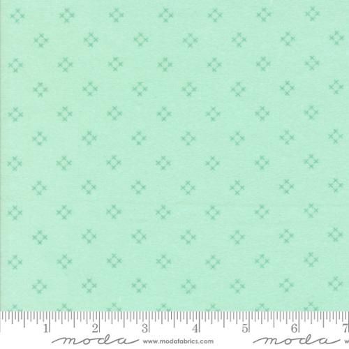 Sherbet Sunshine Flannel Diamond X in Sea Glass by Corey Yoder