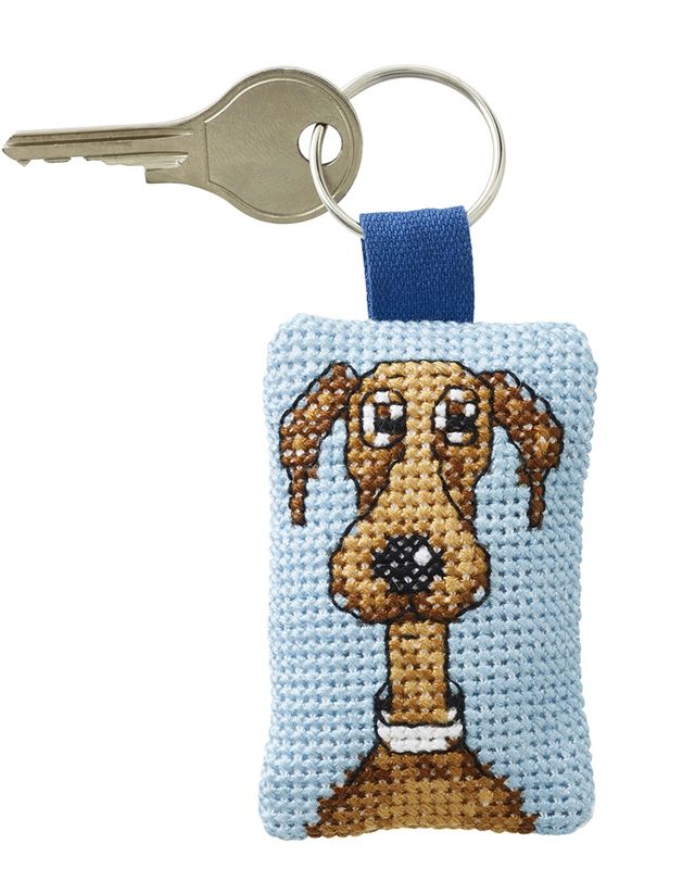 Permin Dog Key Chain Cross Stitch Kit - Aida