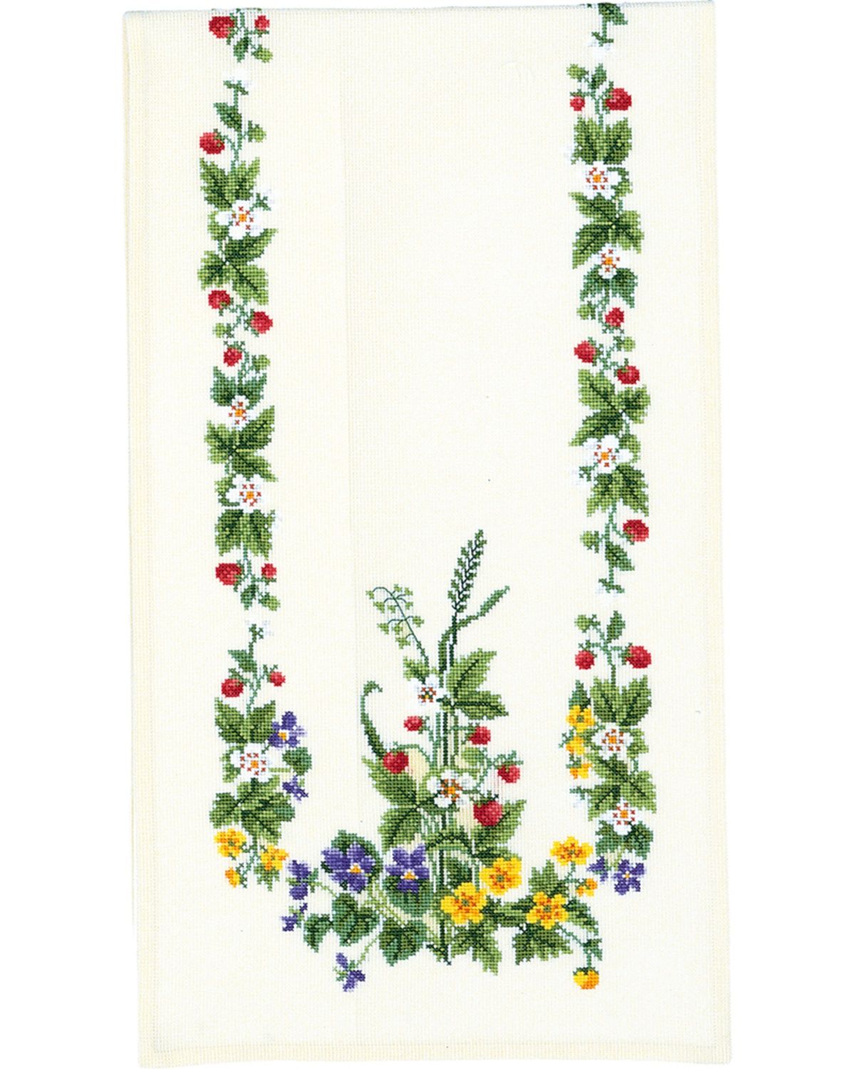 Permin Strawberry Table Runner Cross Stitch Kit - Perminlan