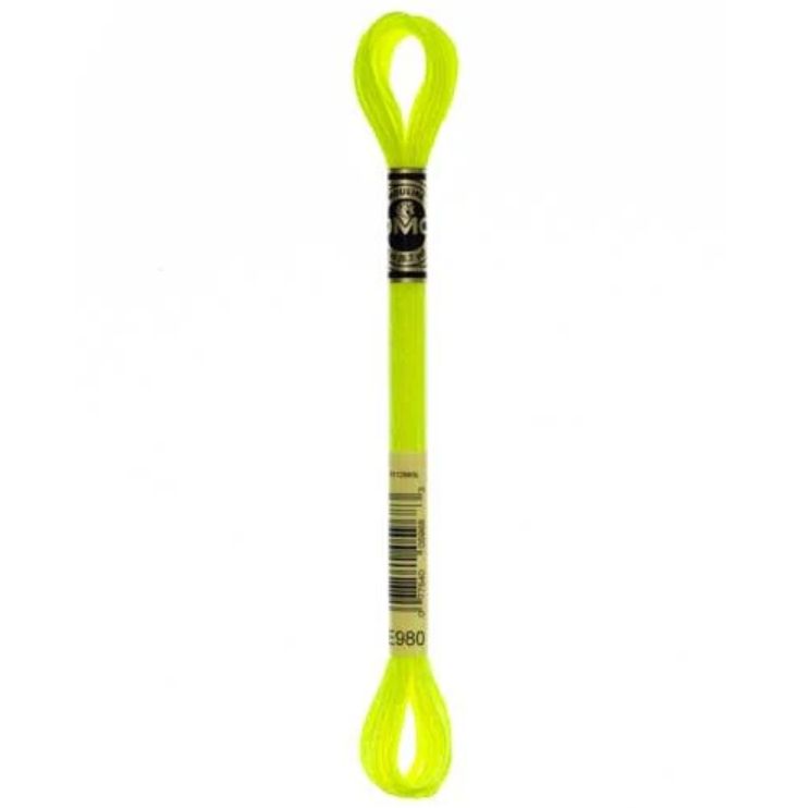 E980 Neon Yellow DMC #317W Light Effects Floss - 8m