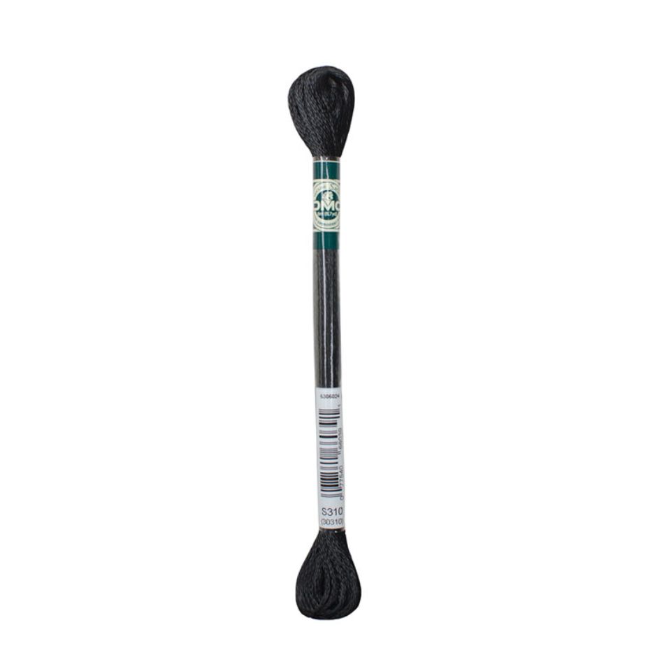 S310 Metallic Black DMC #1008F Satin Floss - 8m