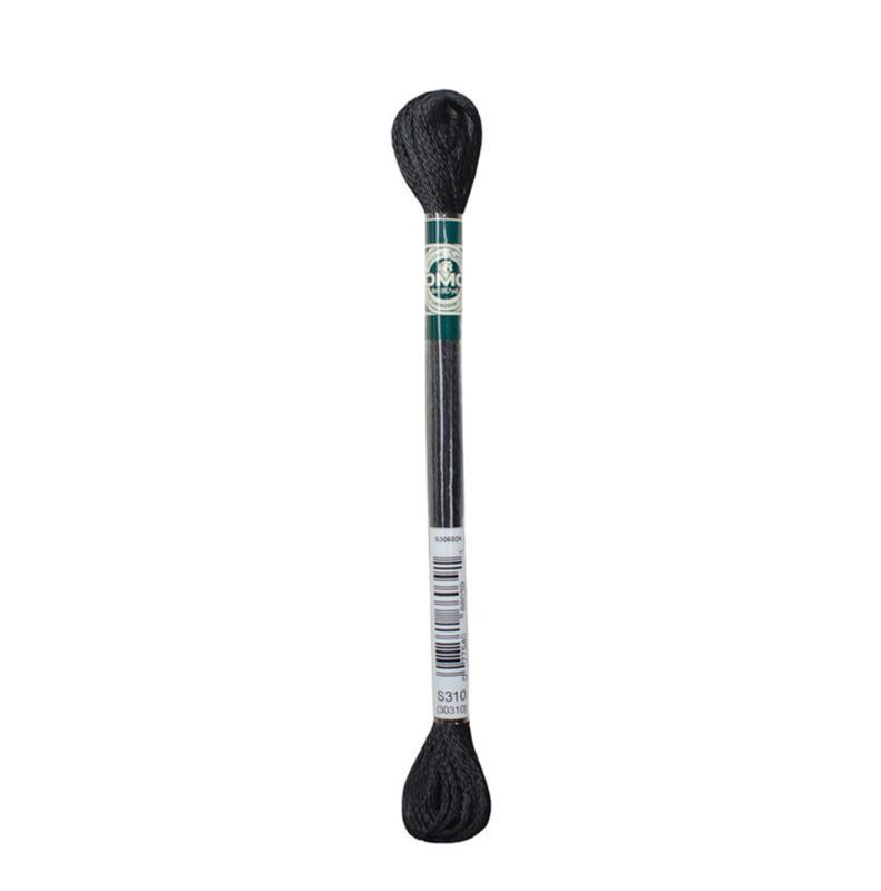 S310 Metallic Black DMC #1008F Satin Floss - 8m