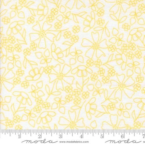 Sherbet Sunshine Flannel Sketch Florals in Sunshine by Corey Yoder