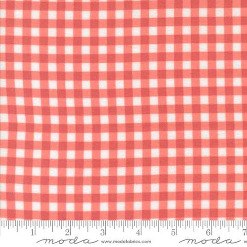Sherbet Sunshine Flannel Gingham in Strawberry by Corey Yoder
