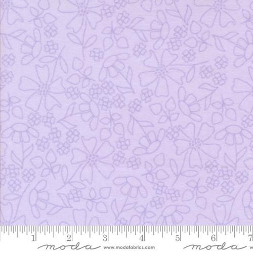 Sherbet Sunshine Flannel Sketch Florals in Wisteria by Corey Yoder