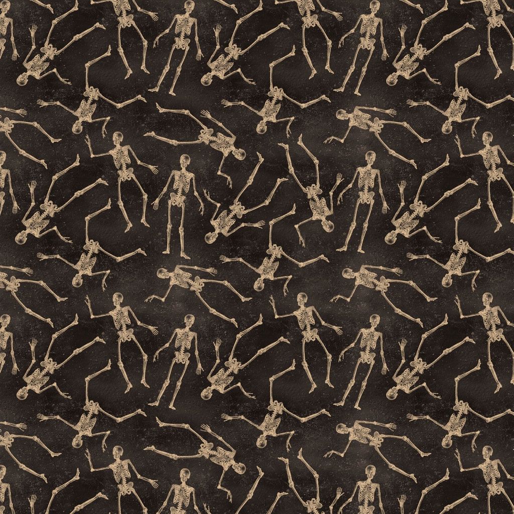 Gothic Halloween Skeletons in Black by Dan DiPaolo Y4440-3