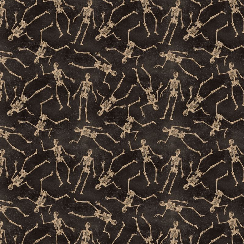 Gothic Halloween Skeletons in Black by Dan DiPaolo Y4440-3