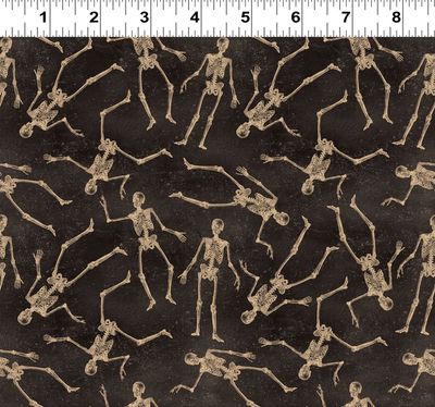 Gothic Halloween Skeletons in Black by Dan DiPaolo Y4440-3