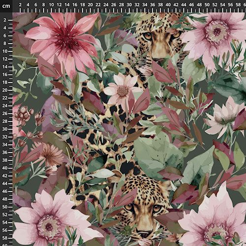 Stof 25-289 Avalana Viscose Jersey - Cheetah Khaki and Dusty Rose