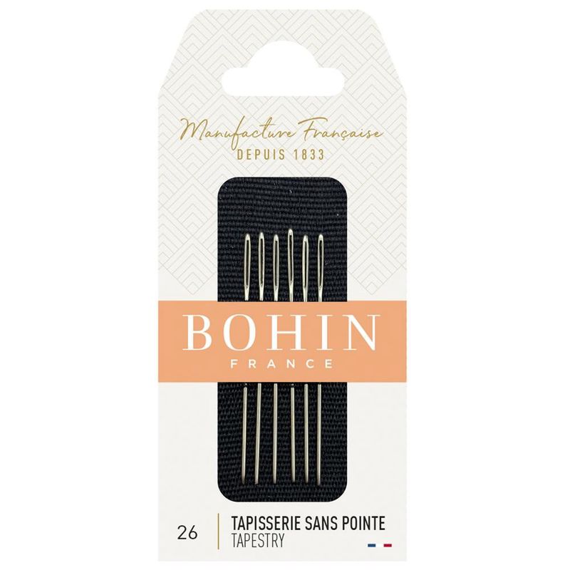 Bohin Cross Stitch (Tapestry) Round Tip Needles Sz 26 - 6pcs