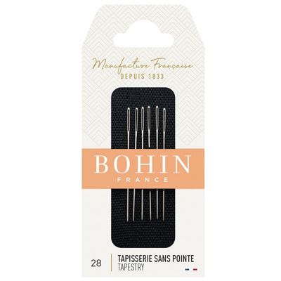 Bohin Cross Stitch (Tapestry) Round Tip Needles Sz 28 - 6pcs