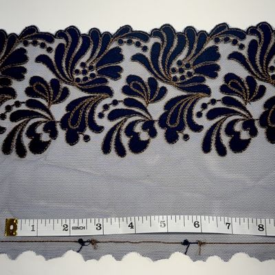 Midnight Elegance Embroidered Lace