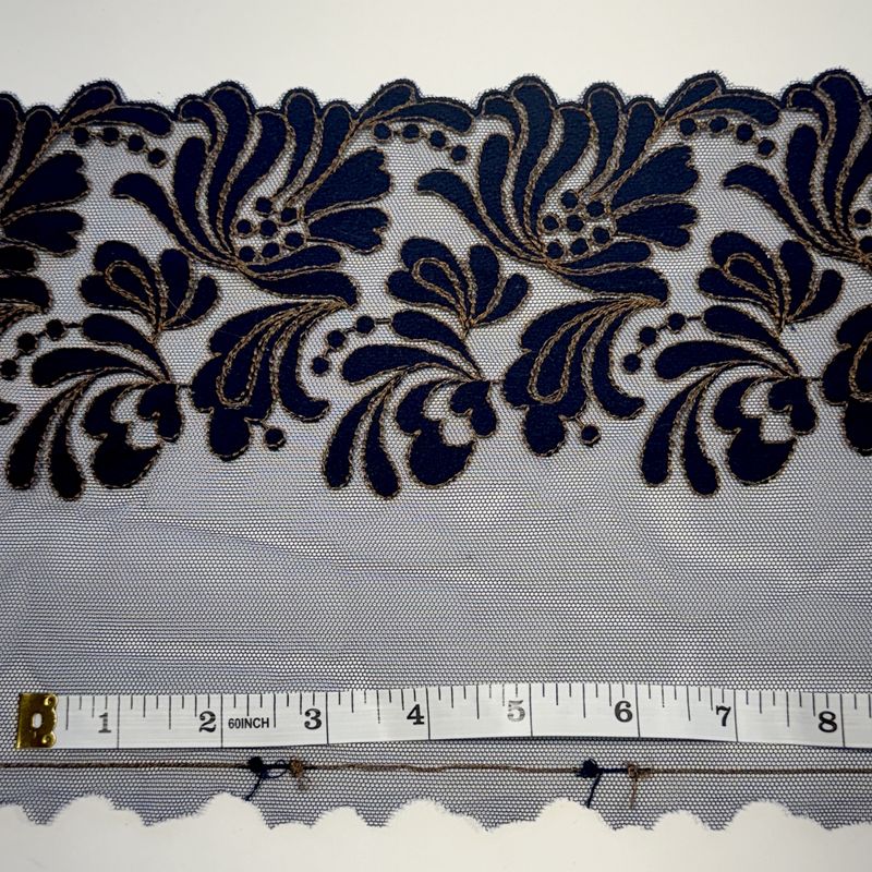 Midnight Elegance Embroidered Lace
