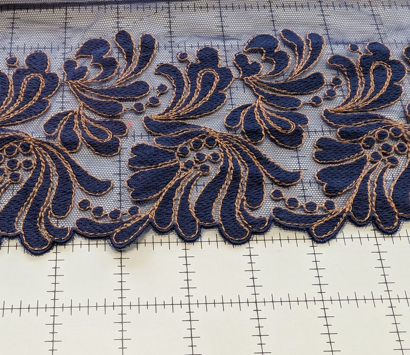 Midnight Elegance Embroidered Lace