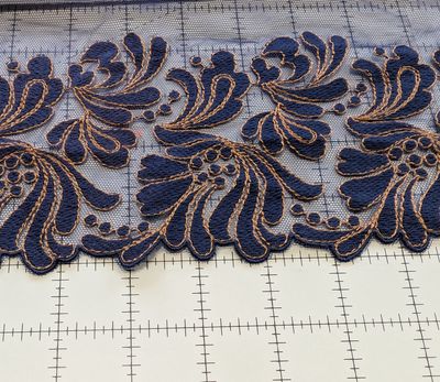 Midnight Elegance Embroidered Lace