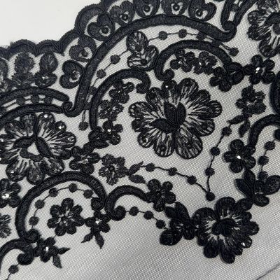 Moonlit Noir Embroidered Lace