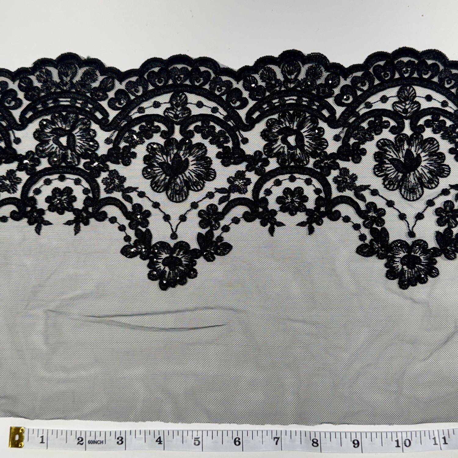 Moonlit Noir Embroidered Lace