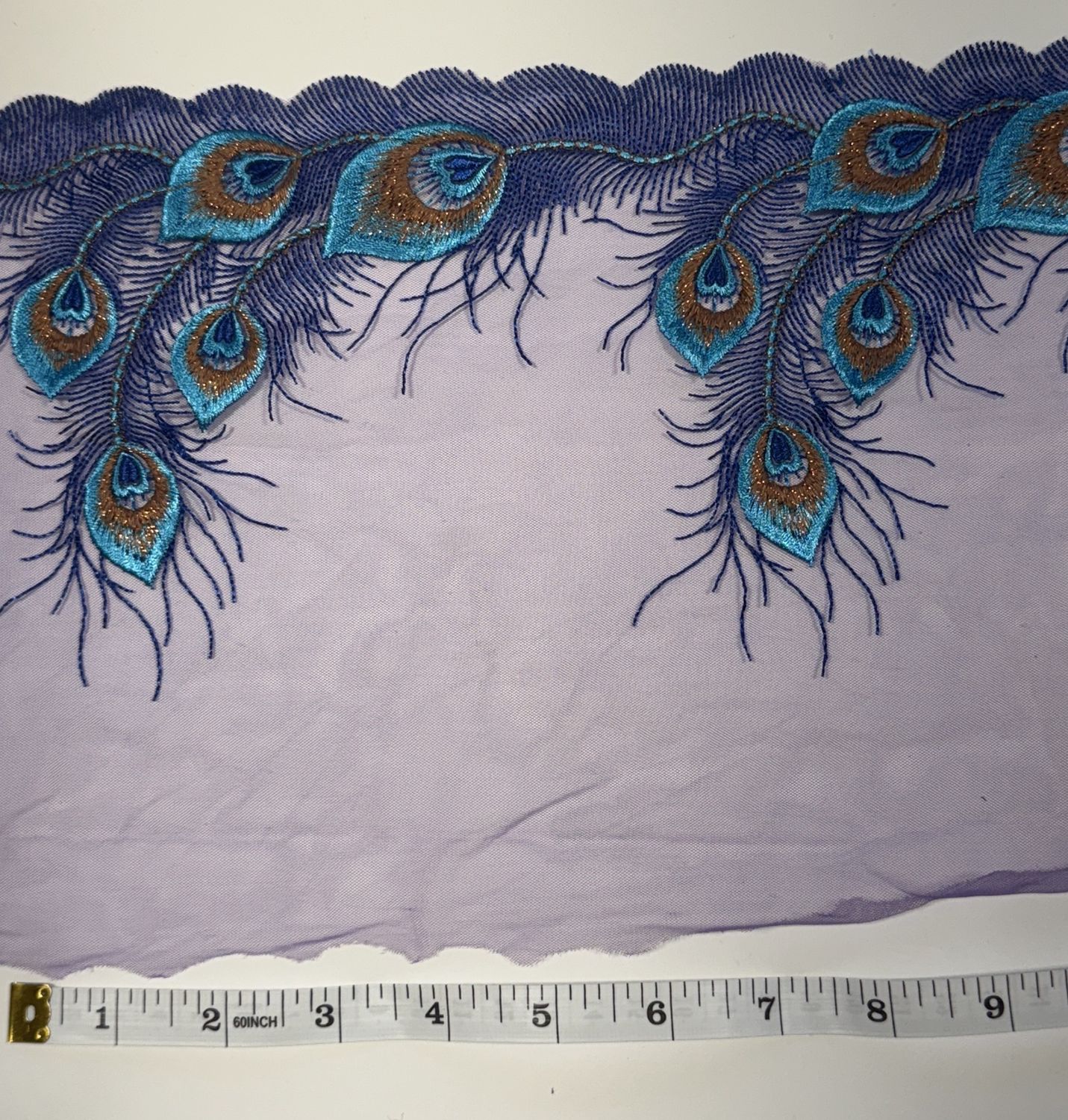 Peacock Elegance Embroidered Lace
