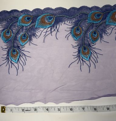 Peacock Elegance Embroidered Lace