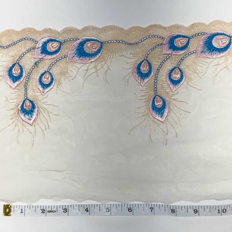 Peacock Grace Embroidered Lace
