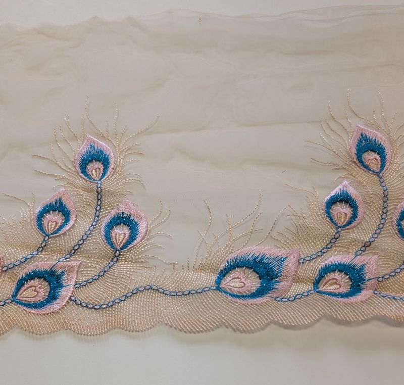 Peacock Grace Embroidered Lace