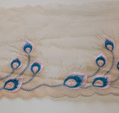 Peacock Grace Embroidered Lace