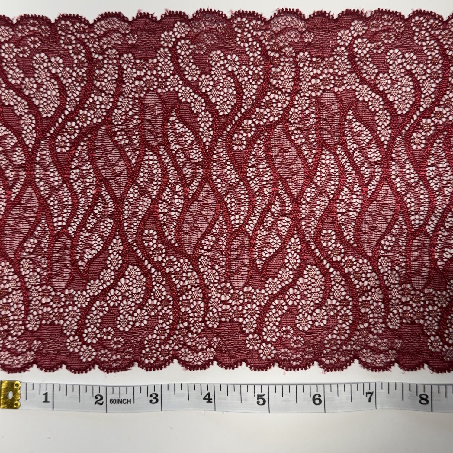 Raspberry Flame Stretch Lace