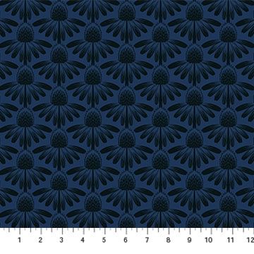 Indelible Coneflower in Night by Anna Maria Textiles