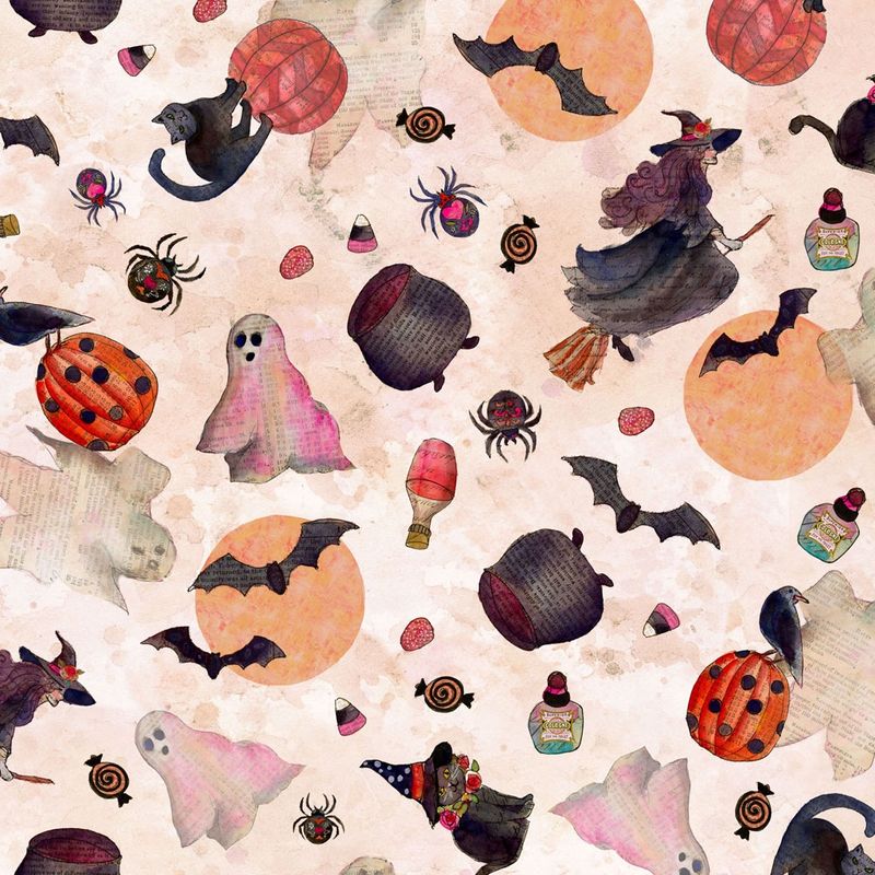 Faboolous by Sue Zipkin Y4473-131 Pale Peach Halloween Toss