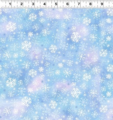 Snowtime Digital Snowflakes Y4554-29 Light Blue by Anita Jeram for Clothworks