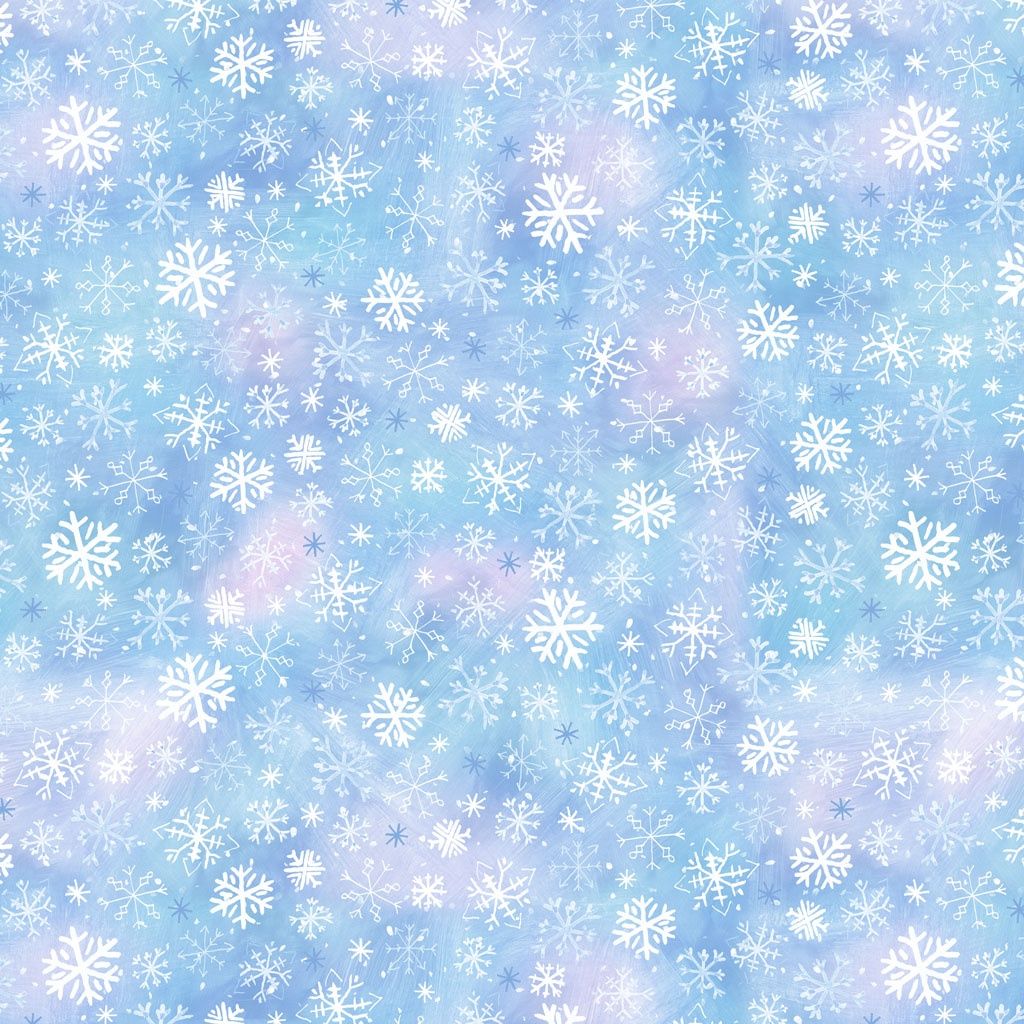 Snowtime Digital Snowflakes Y4554-29 Light Blue by Anita Jeram for Clothworks