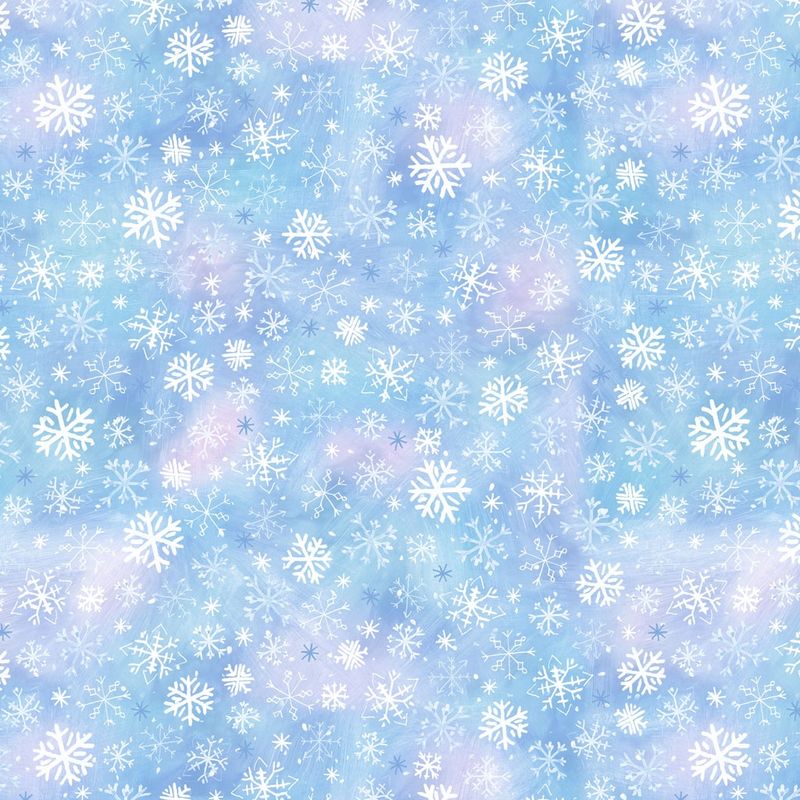 Snowtime Digital Snowflakes Y4554-29 Light Blue by Anita Jeram for Clothworks