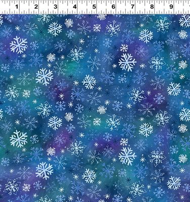Snowtime Digital Snowflakes Y4554-30 Dark Blue by Anita Jeram for Clothworks