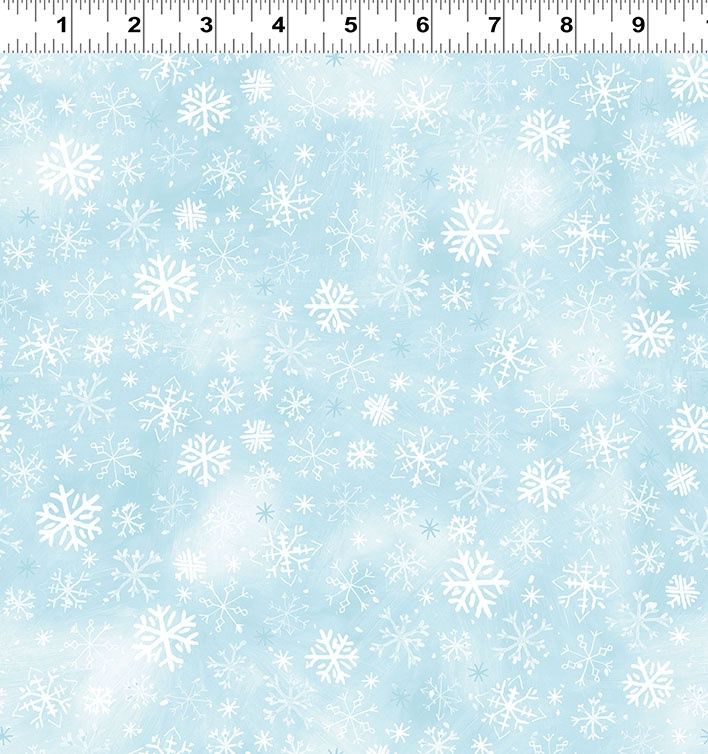 Snowtime Digital Snowflakes Y4554-32 Light Aqua by Anita Jeram for Clothworks