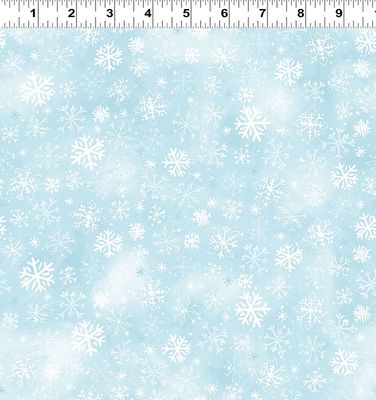 Snowtime Digital Snowflakes Y4554-32 Light Aqua by Anita Jeram for Clothworks