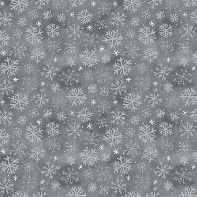 Snowtime Flannel Snowflakes in Grey by Anita Jeram
