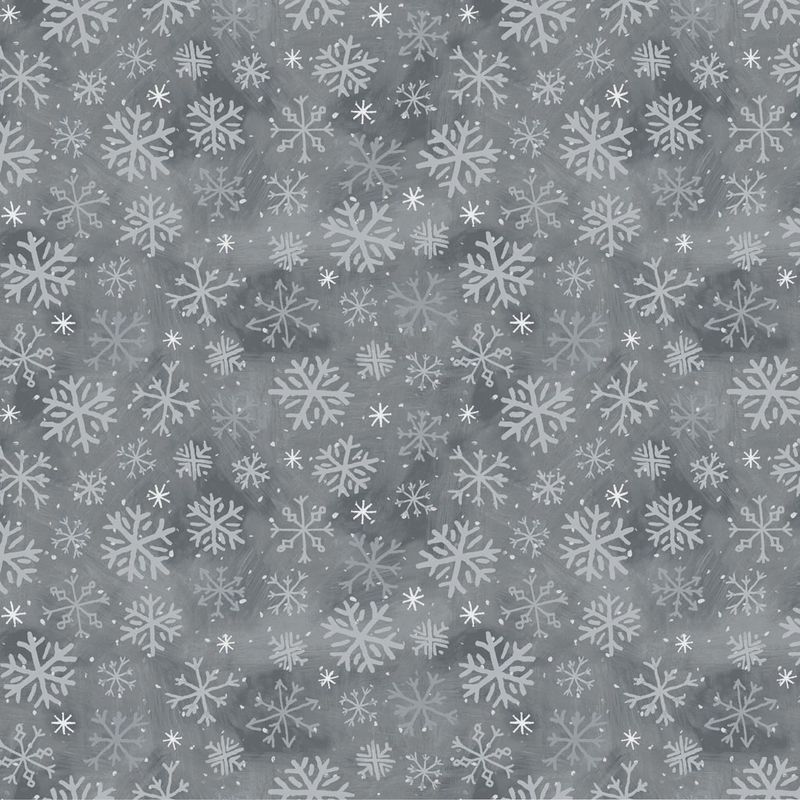 Snowtime Flannel Snowflakes in Grey by Anita Jeram