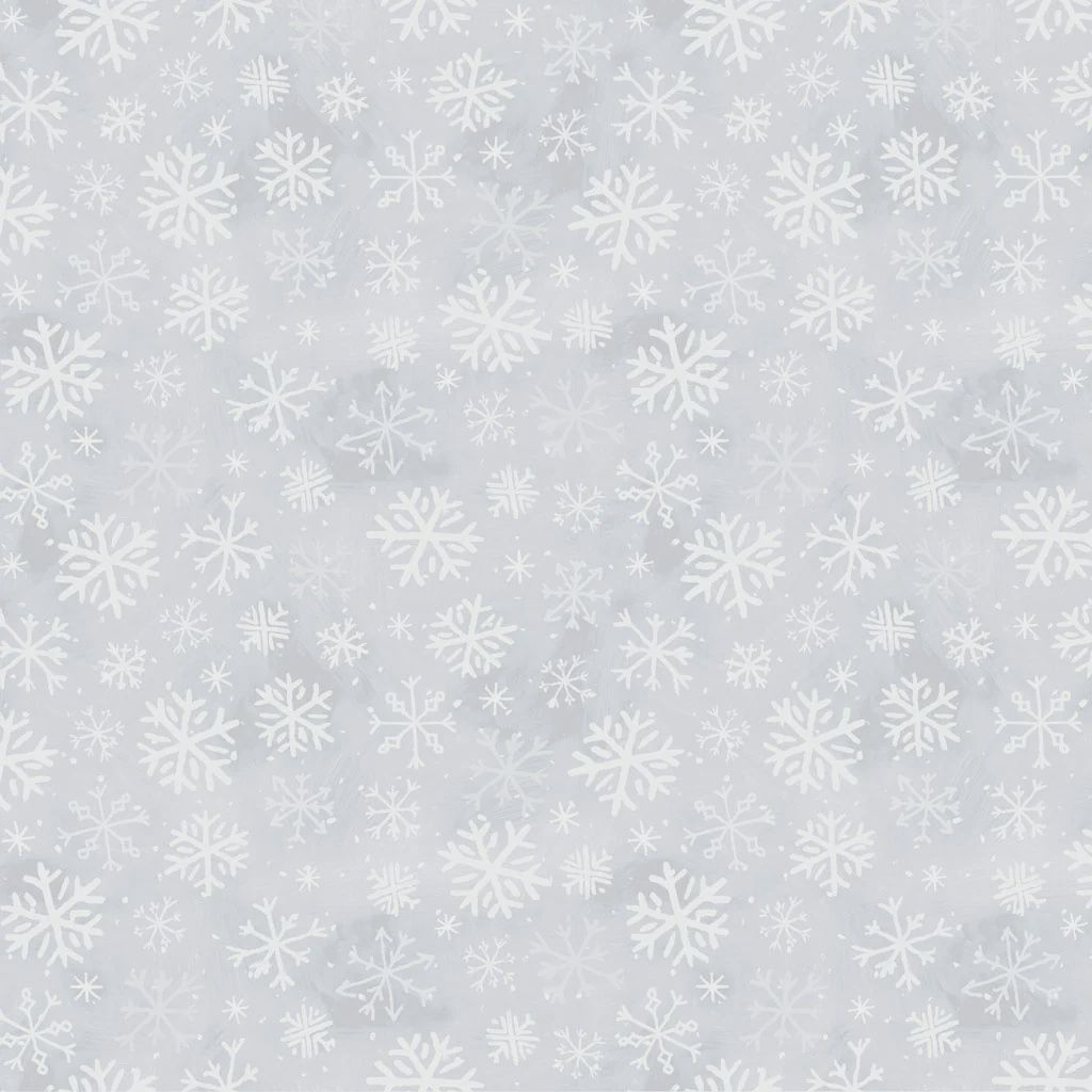 Snowtime Flannel Snowflakes in Light Grey by Anita Jeram