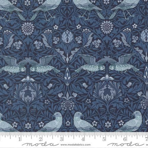 Morris Muse Damask Birds in Twilight by Barbara Brackman
