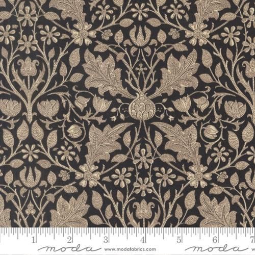 Morris Muse Triple Net Florals in Ebony by Barbara Brackman